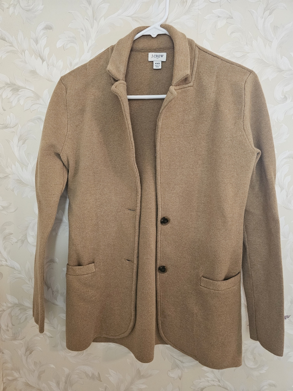 J. Crew Camel Knit-Look Notch Blazer